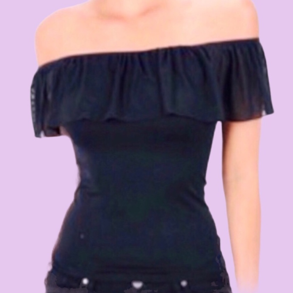 BLACK TULA SEAMLESS STRETCH TOP - Picture 2 of 10